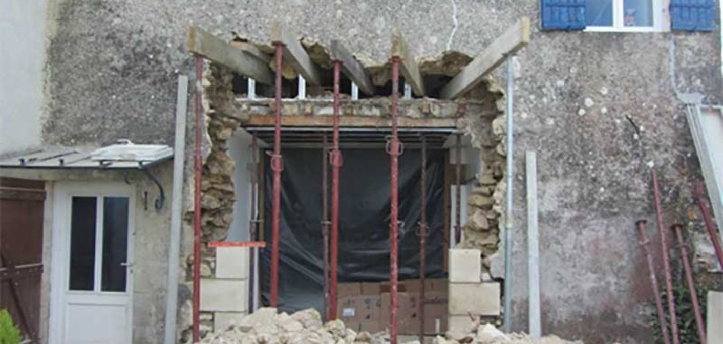 Création d'ouverture (porte, fenêtre) dans un mur porteur — gros œuvre Haute-Saône